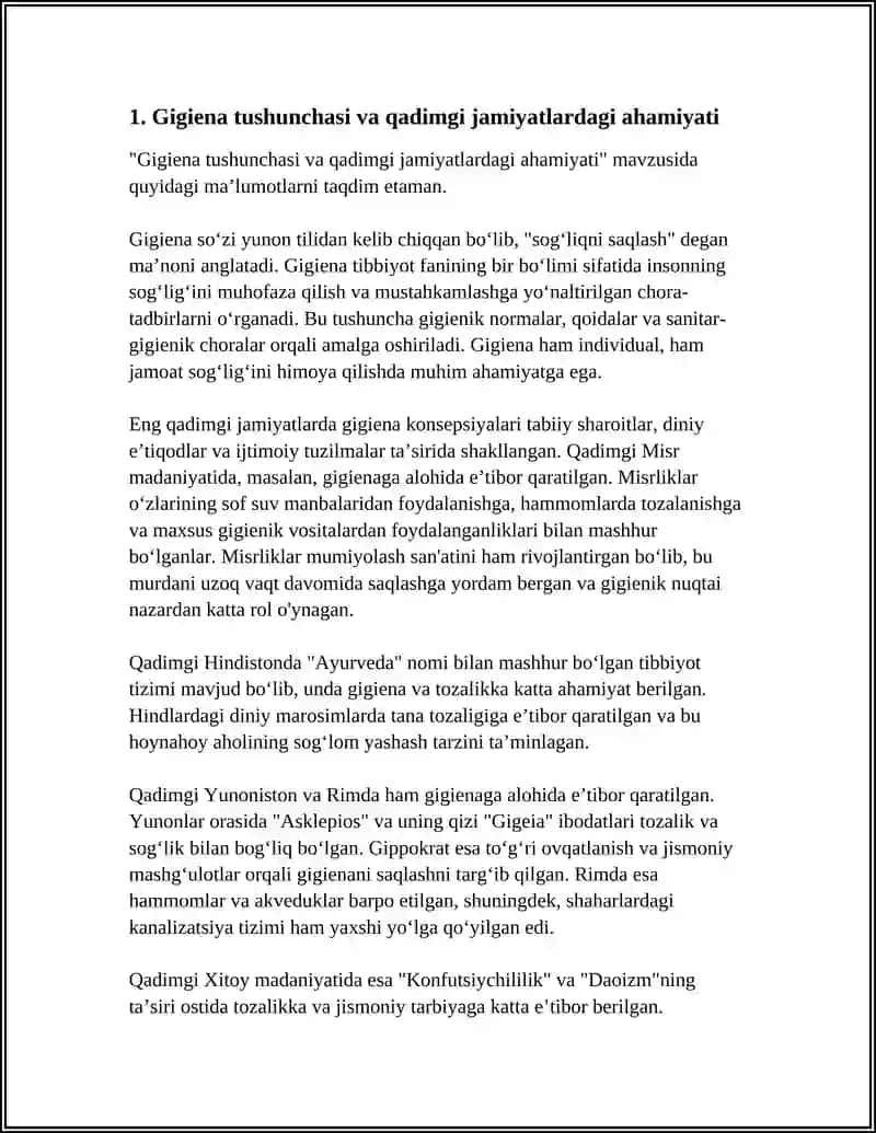 GIGIENA FANINING QADIMGI DAVRDA SHAKLLANISHI 3