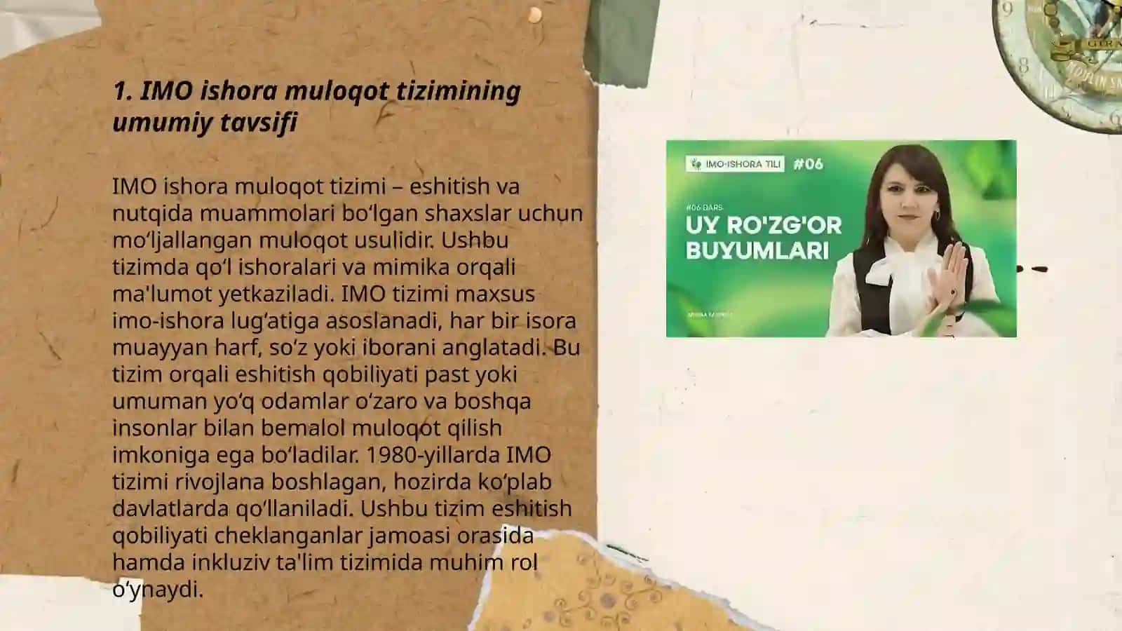Karlar uchun imo ishora muloqot tizimining lingvistik tahlili 3