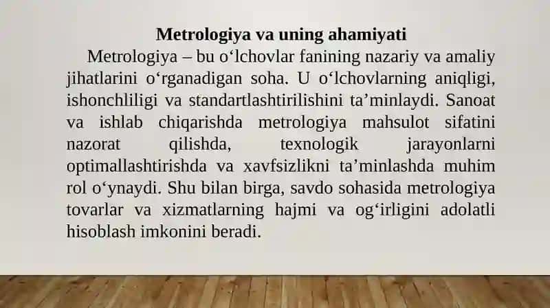 Metralogiya bo'yicha asosiy tushuncha va tariflarrni o'rganish 3
