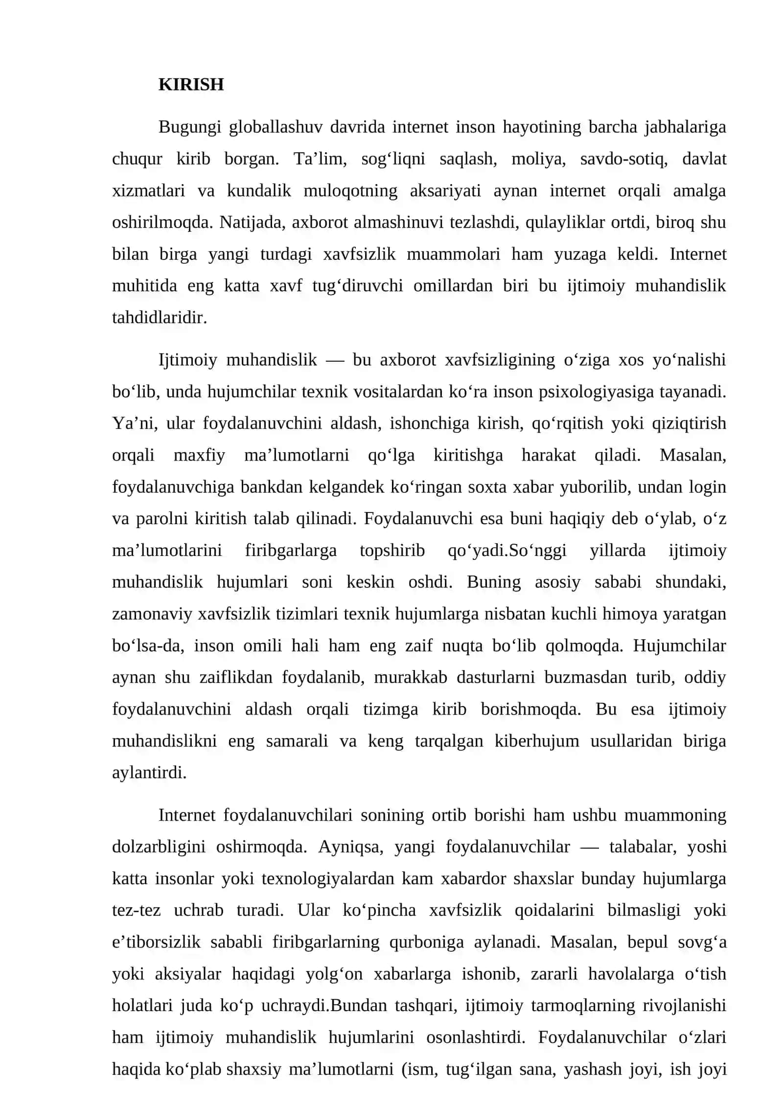Internet foydalanuvchilarini ijtimoiy muhandislik tahdidlaridan himoyalash usul va vositalari 3