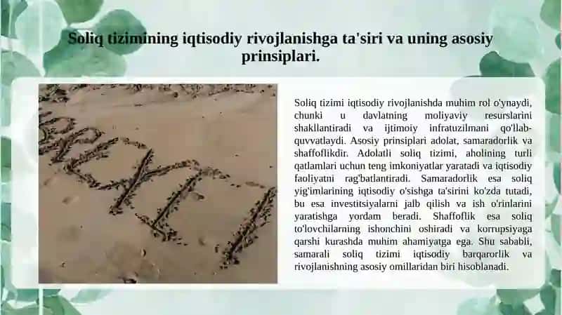 SOLIQLARNING MAKROIQTISODIY MOHIYATI VA SOLIQ SIYOSATI 3