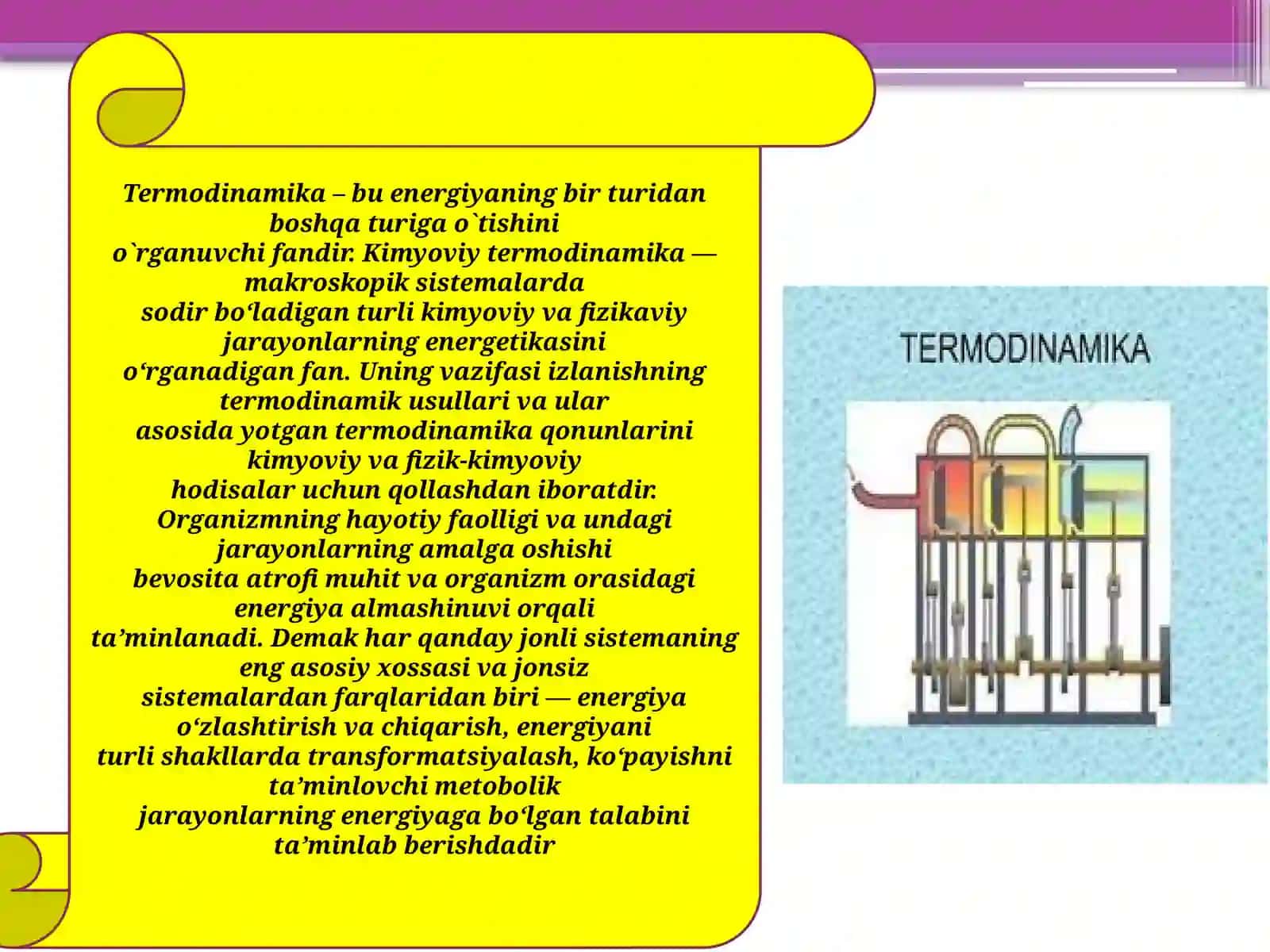 Termodinamika va tirik organizimda kechadigan jarayonlar 3