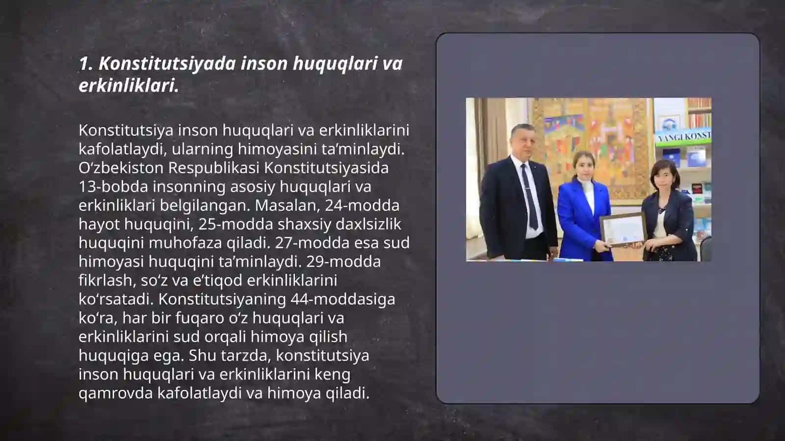 Oʻzbekistonda inson huquqlari va erkinliklari kafolatining yaratilishi 3