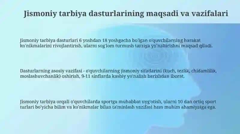 Jismoniy tarbiya dasturlari 3
