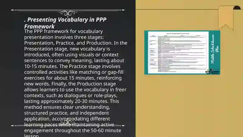 Presentation of Vocabulary in PPP Framework 3