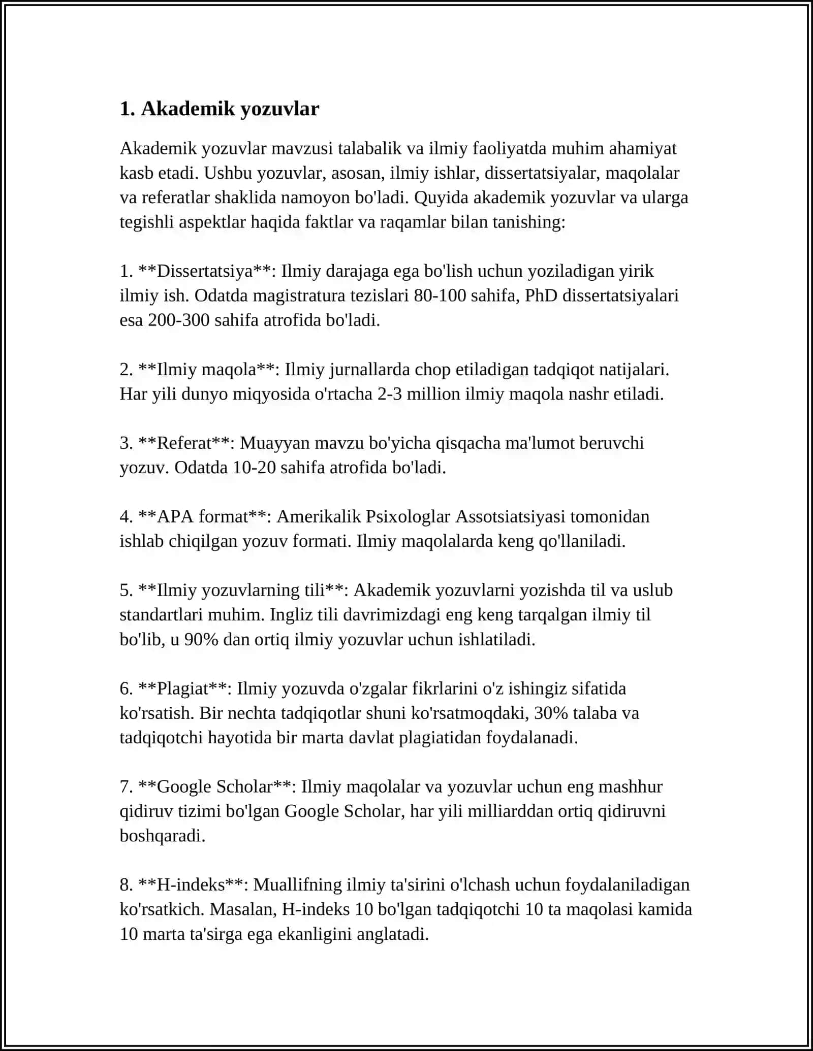 REFERAT Mavzu: AKADEMIK VA SAVOTXONLIK 3