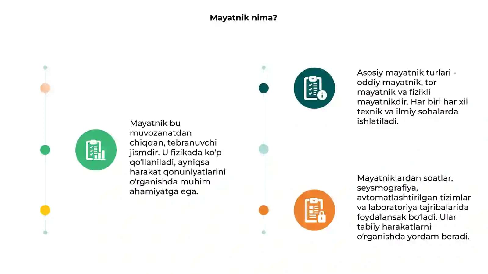Mayatniklar va ularning turlari 3