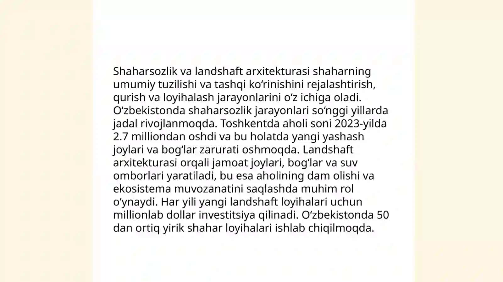 Mavzu: Jamoat binolari hududlarini me’moriy landshaft tashkil etish 3