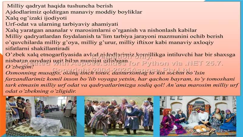 Milliy urf odat, qadryat va an’analara tarbiya asosi 3