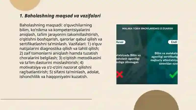 Baholashning maqsad va vazifalari 3