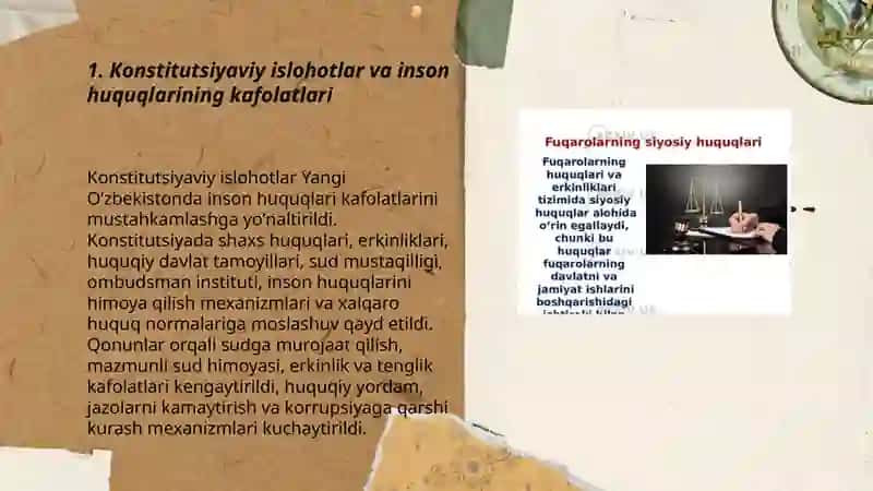 Yangi Oʻzbekistonda inson huquq va erkinliklari kafolatlarining yaratilishi 3