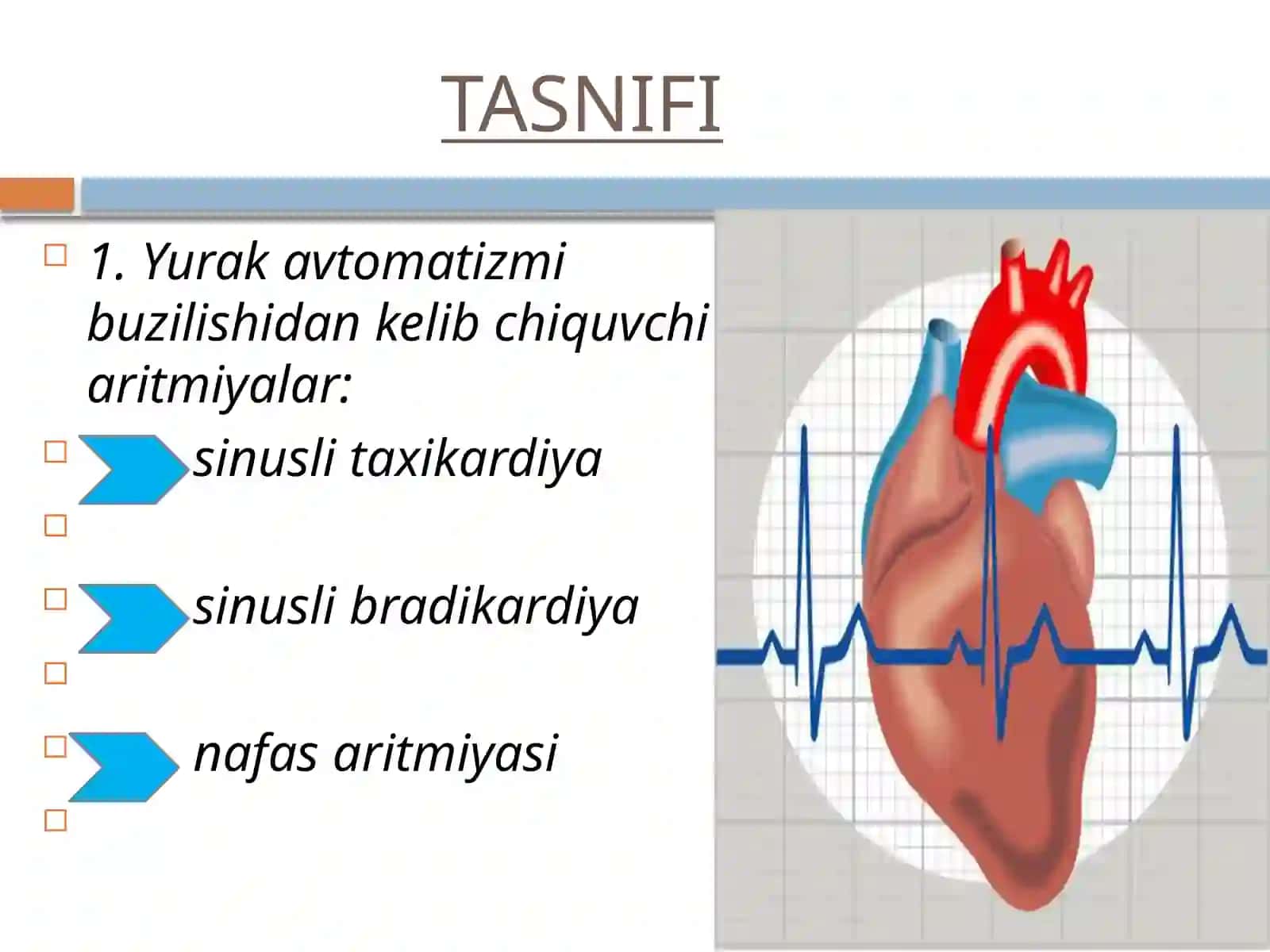 ARITMIYALAR. EKG HAQIDA TUSHUNCHA. YURAK AVTOMATIZM FUNKSIYALARINI BUZILISHI 3