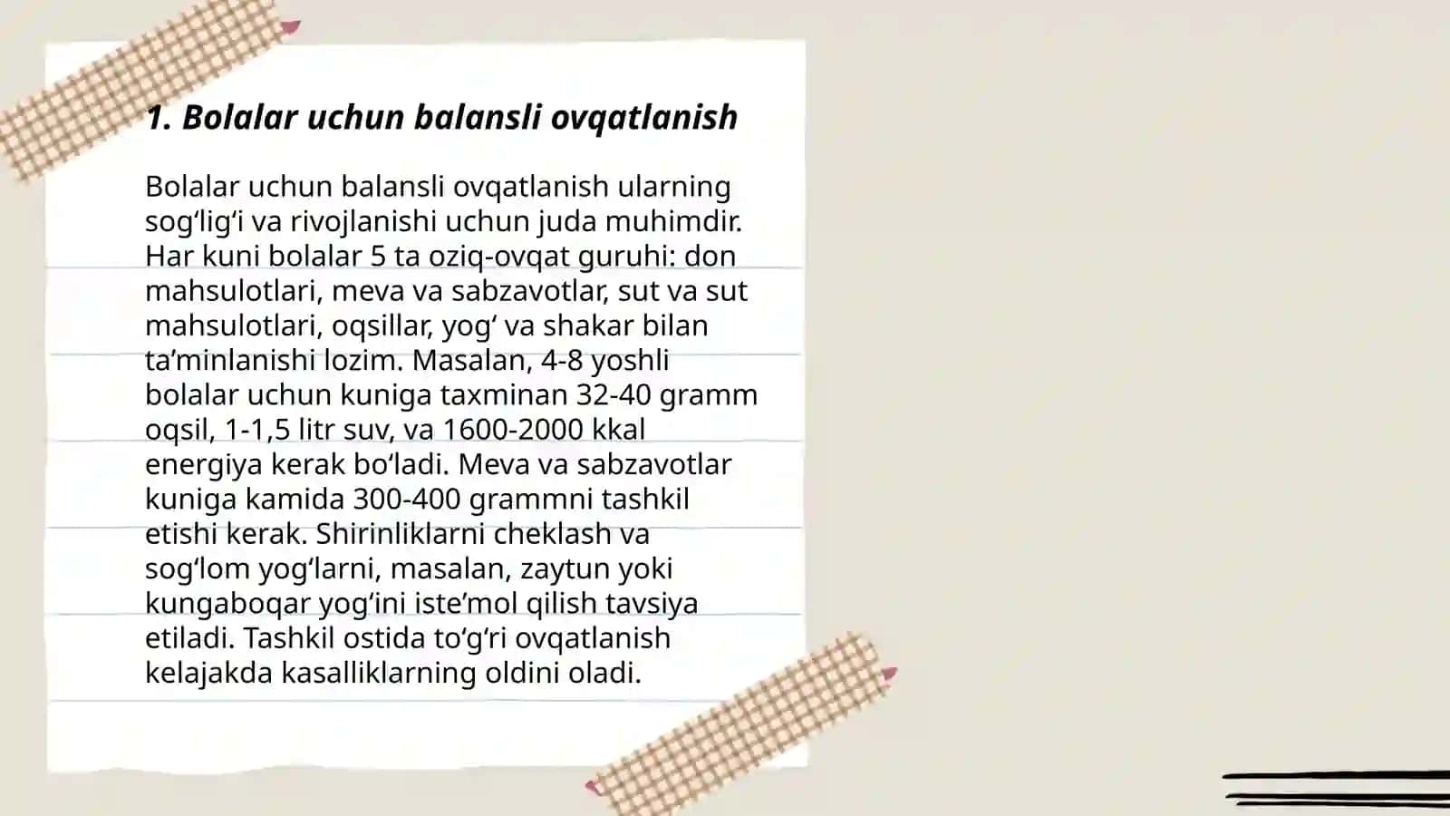Bolalar uchun balansli ovqatlanish 3