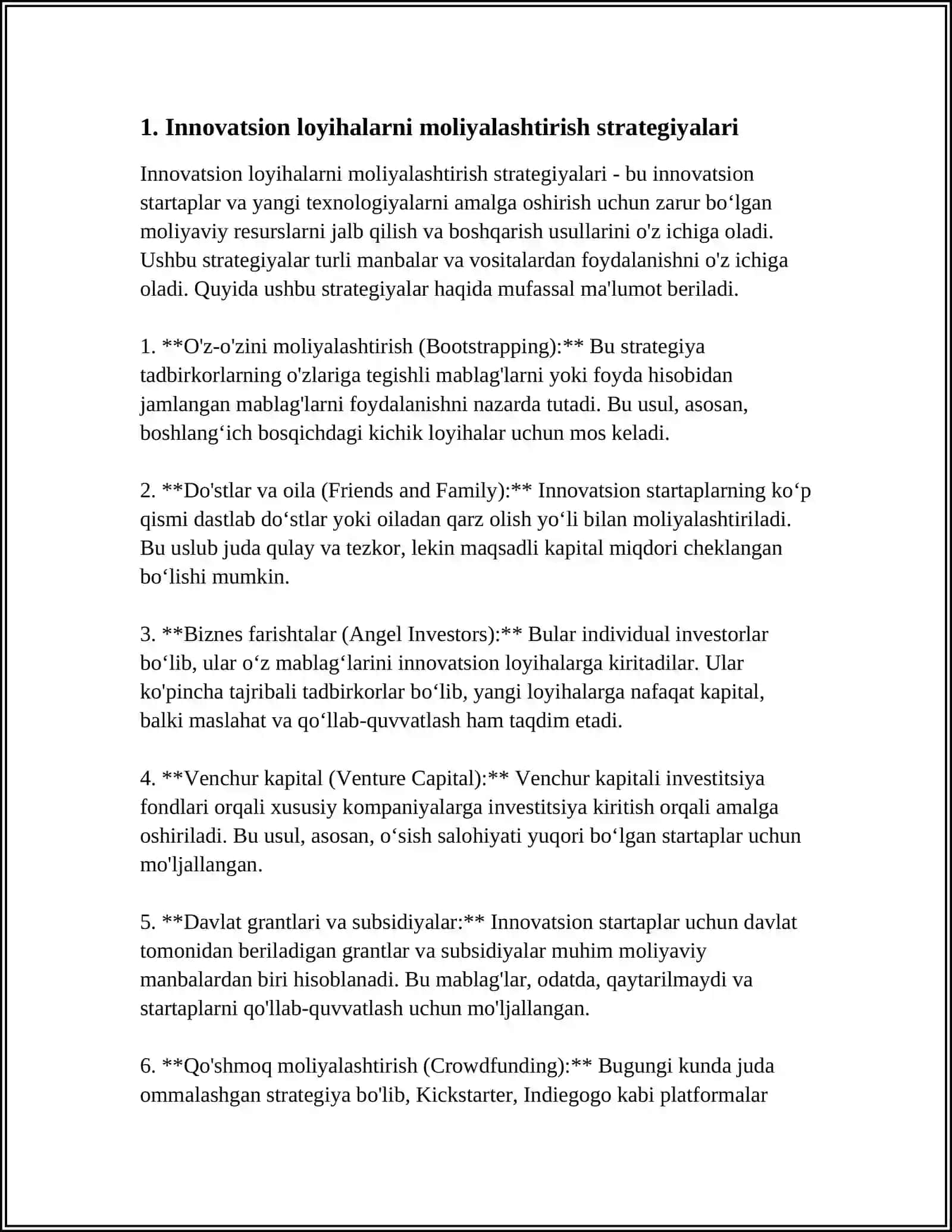 INOVATSION LOYIHALARNI INVESTITSIYALASH 3