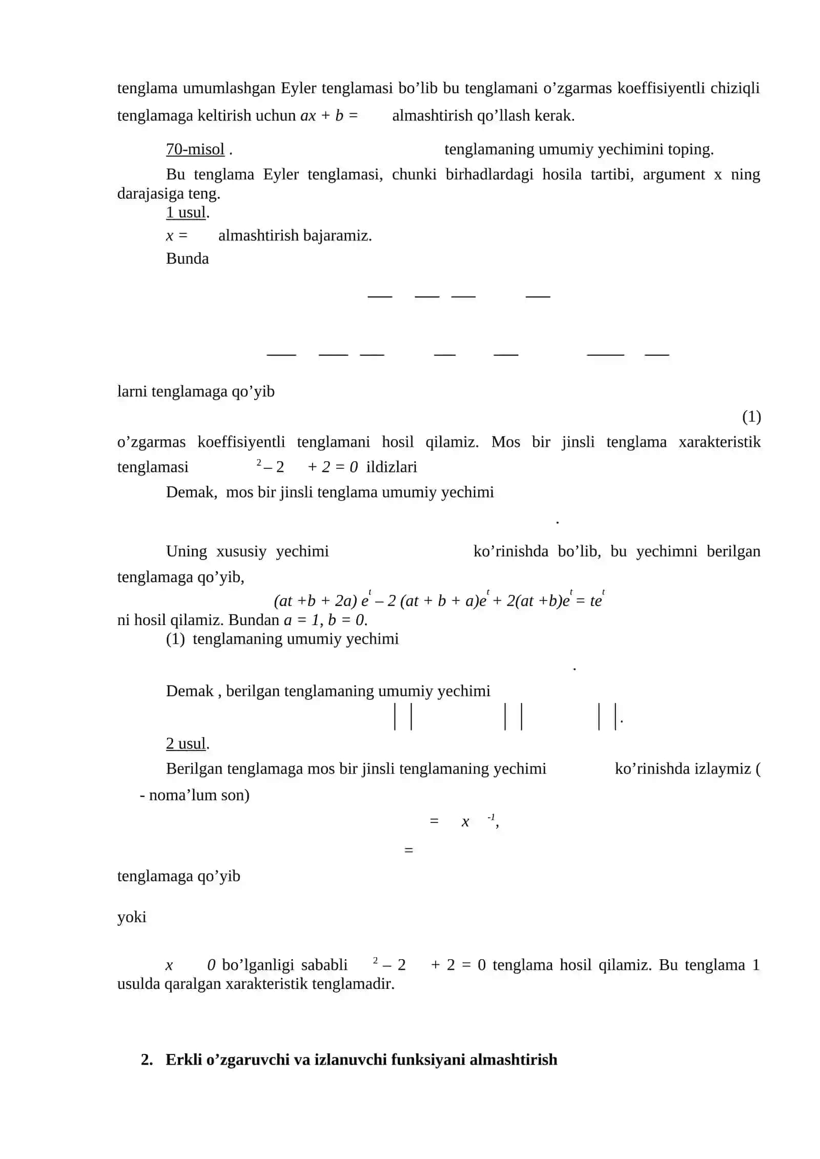 Differensial tenglamalari amaliy mashg'uloti 3