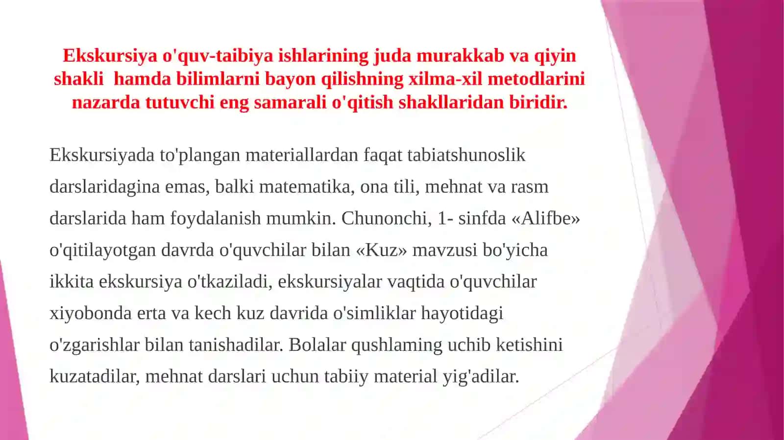 Ekskursiya darslarida Oʼzbekistonning oʼsimlik dunyosiga sayohat 3