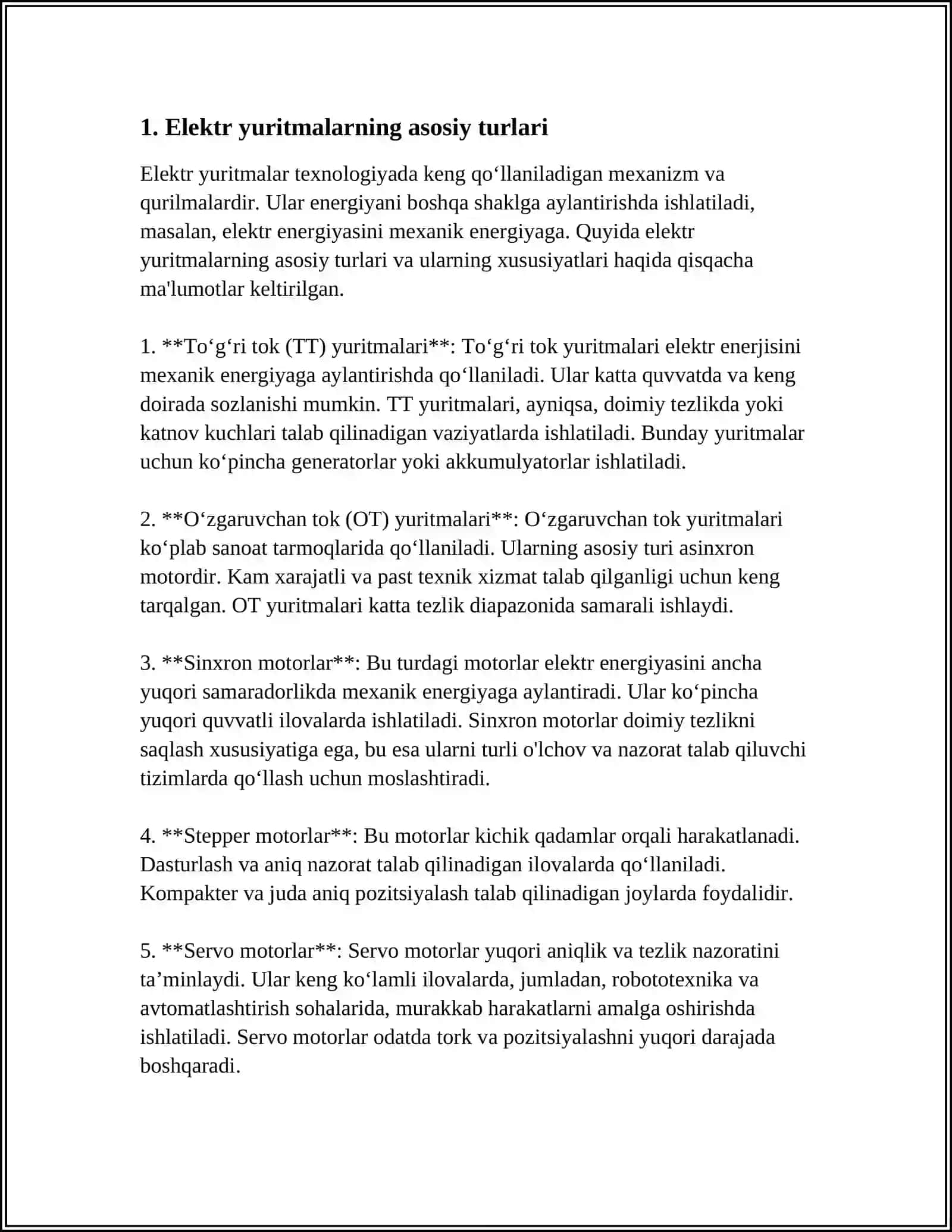ELEKTR YURITMALARINING ISHGA TUSHIRISH 3