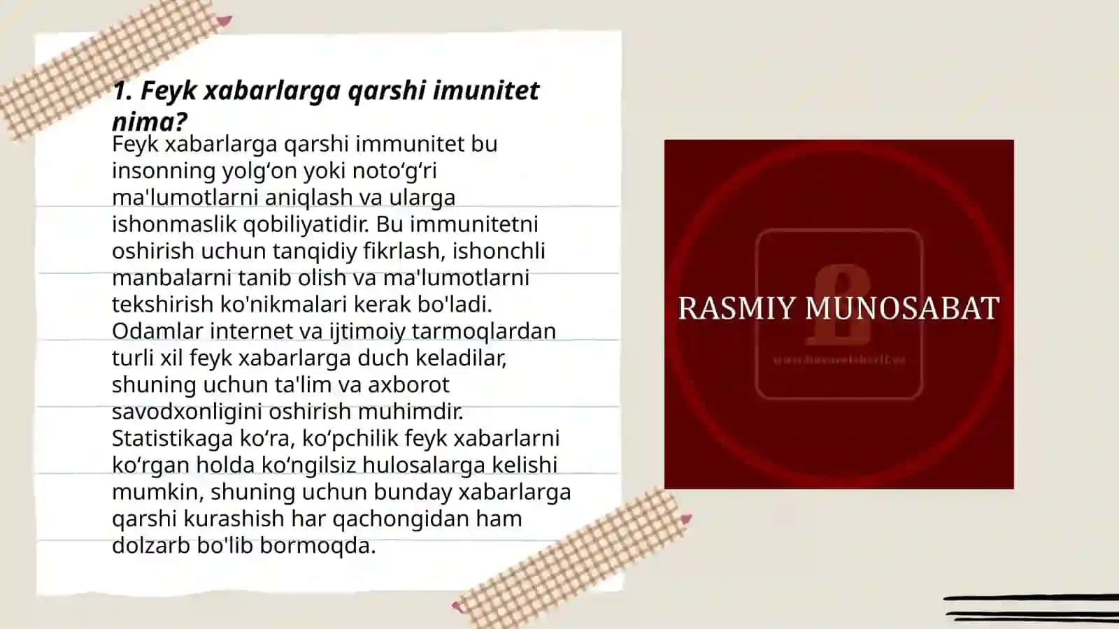 Feyk xabar yoki yolg'on axborotgaqarshi imunitetni shakillantirish 3