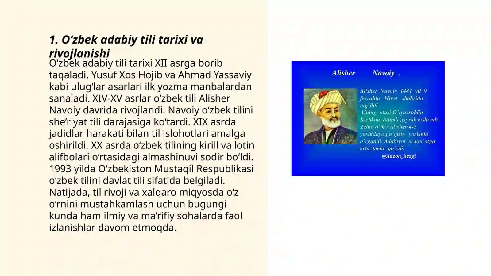 O‘zbek adabiy tiliining taraqqiyot bosqichlari va ilmiy takomili 3