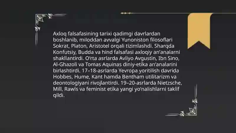 Axloq falsafasi (etika) 3