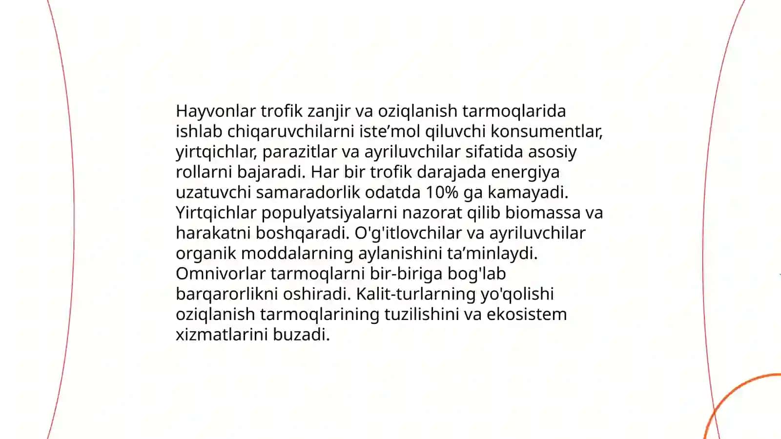 Hayvonlarning ekologik roʻllari va muhofaza qilish muammolari 3