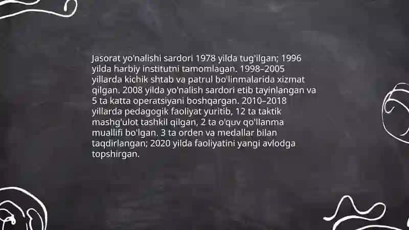 Jasorat yo'nalishi sardori 3