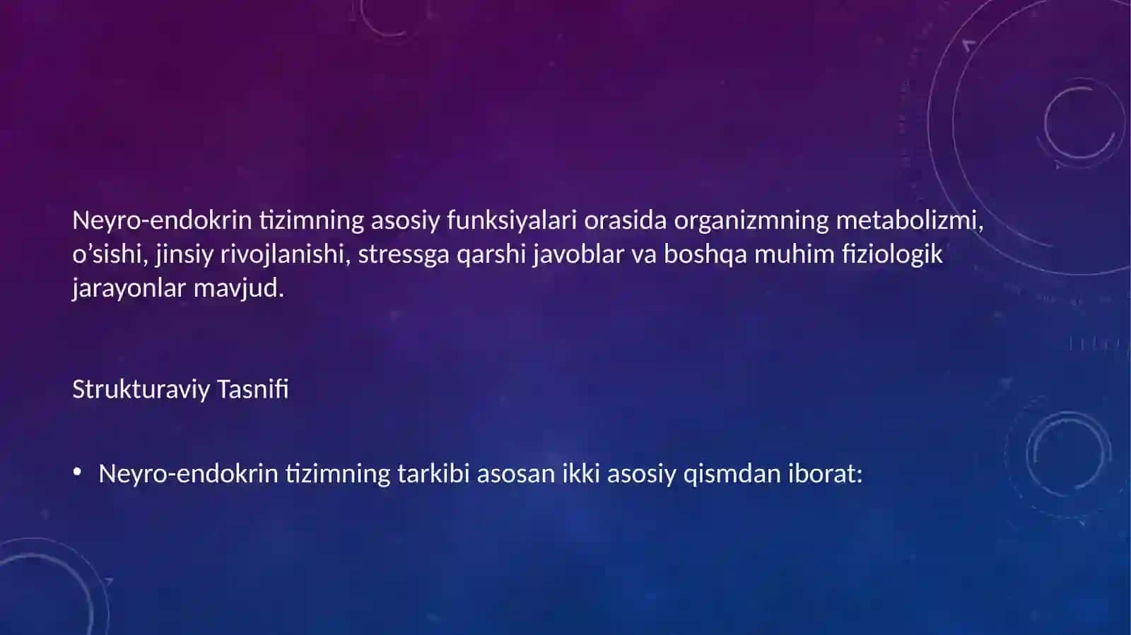 Neyro-endokrin Sistema: Struktur va Funksional Tasnifi 3