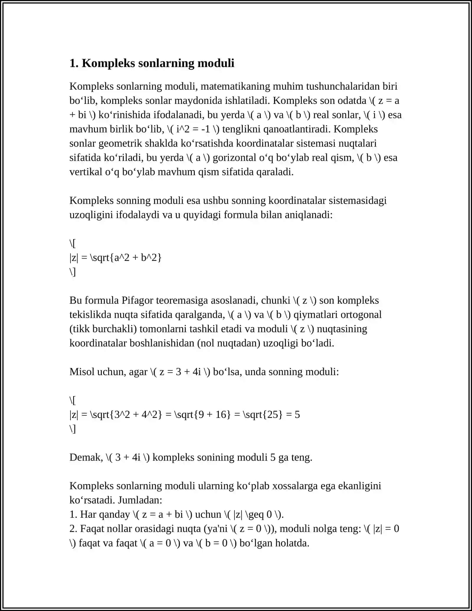 HOSILANING MODULI VA ARGUMENTINING GEOMETRIK MA'NOSI 3