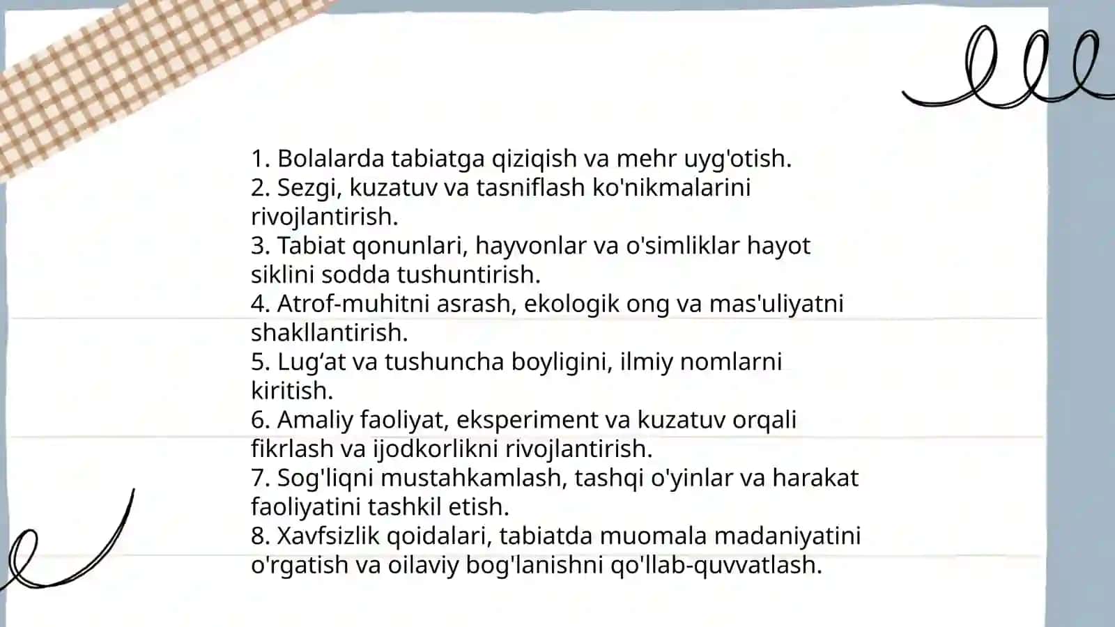 Maktabgacha yoshdagi bolalarni tabiat bilan tanishtirish vazifalari va metod vositalari 3