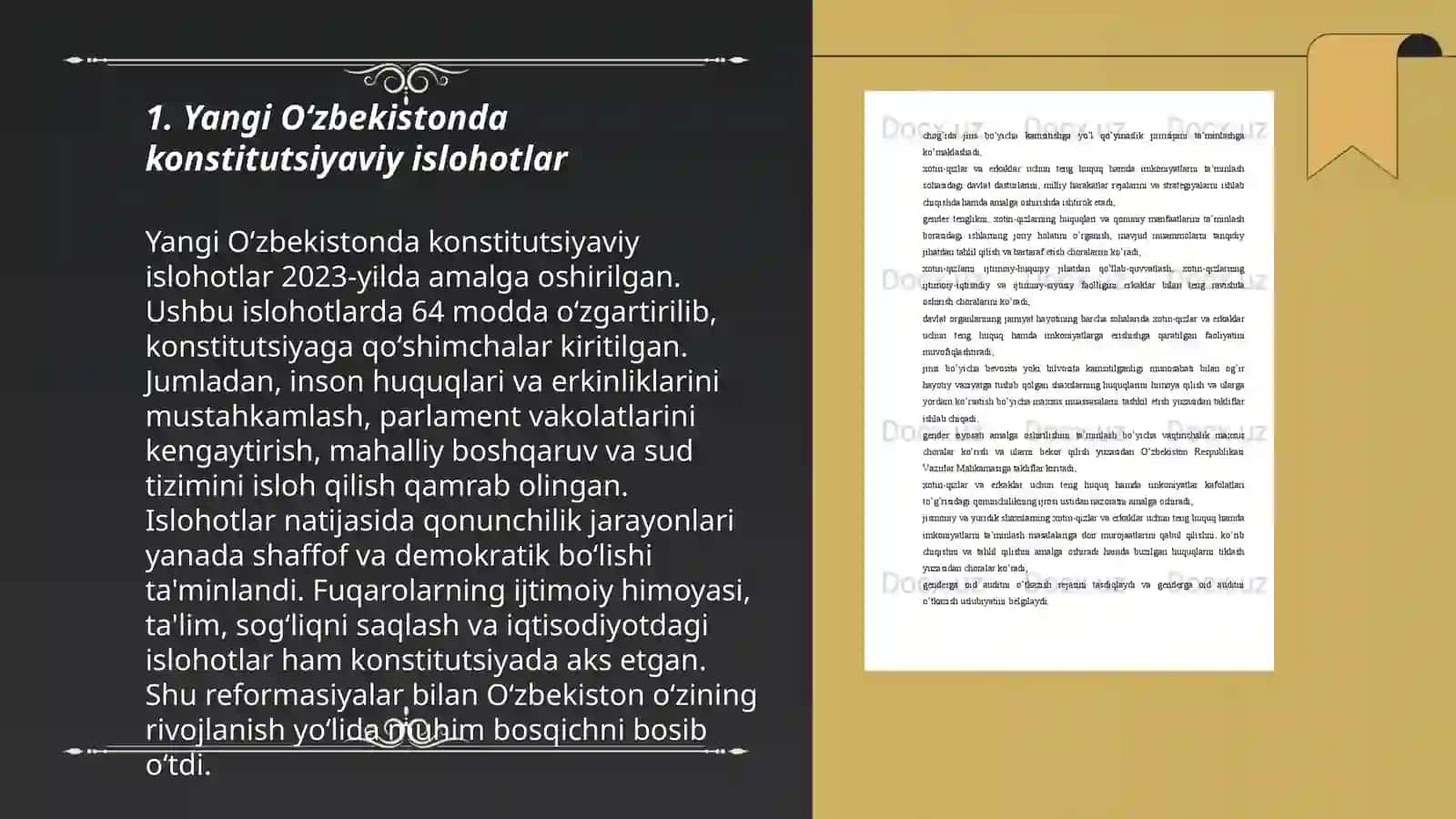 Yangi Oʻzbekistonda inson haq-huquqlari va erkinliklari kafolatining yaratilishi 3
