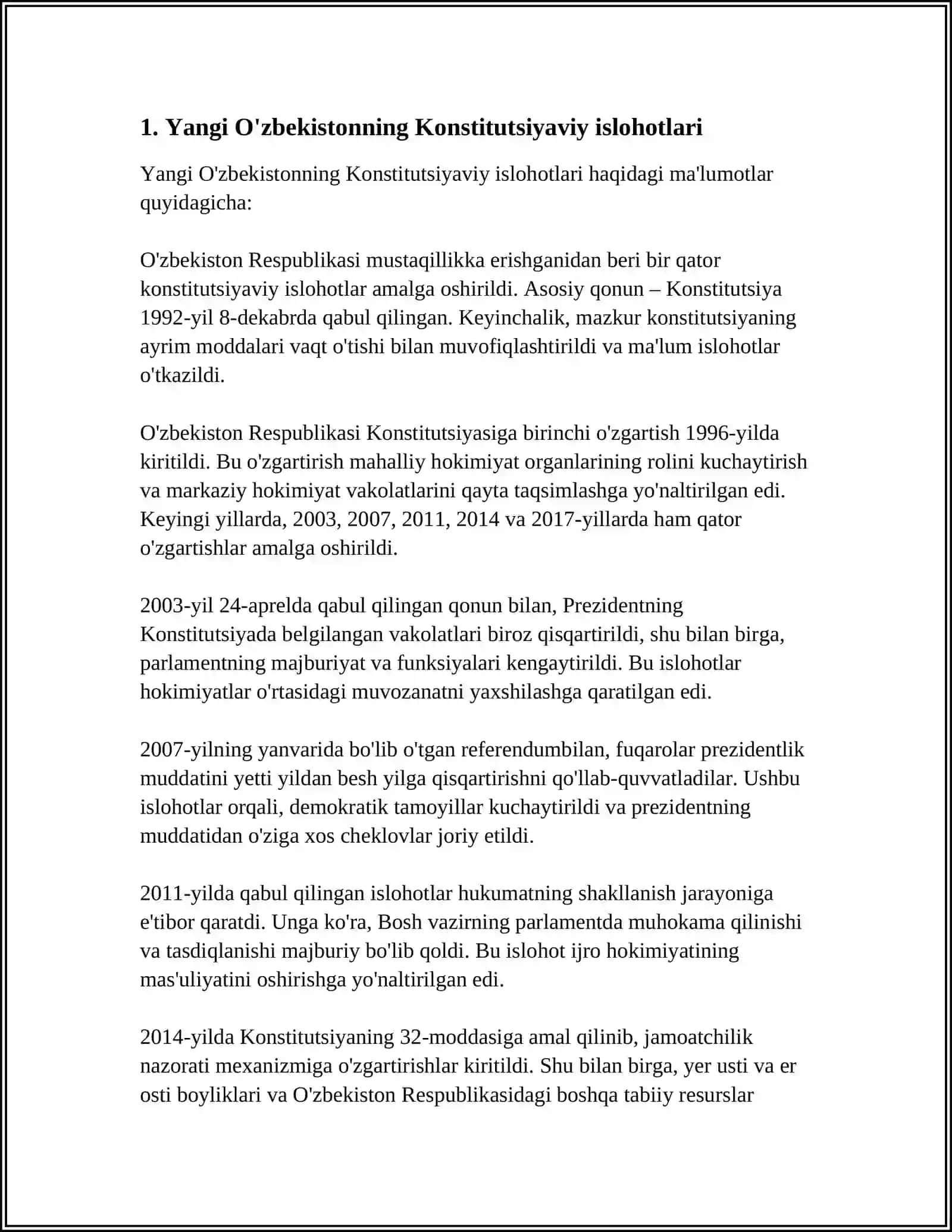 YANGI O'ZBEKISTONDA INSON HAQ-HUQUQLARI VA ERKINLIKLARI KAFOLATINING YARATILISHI 3