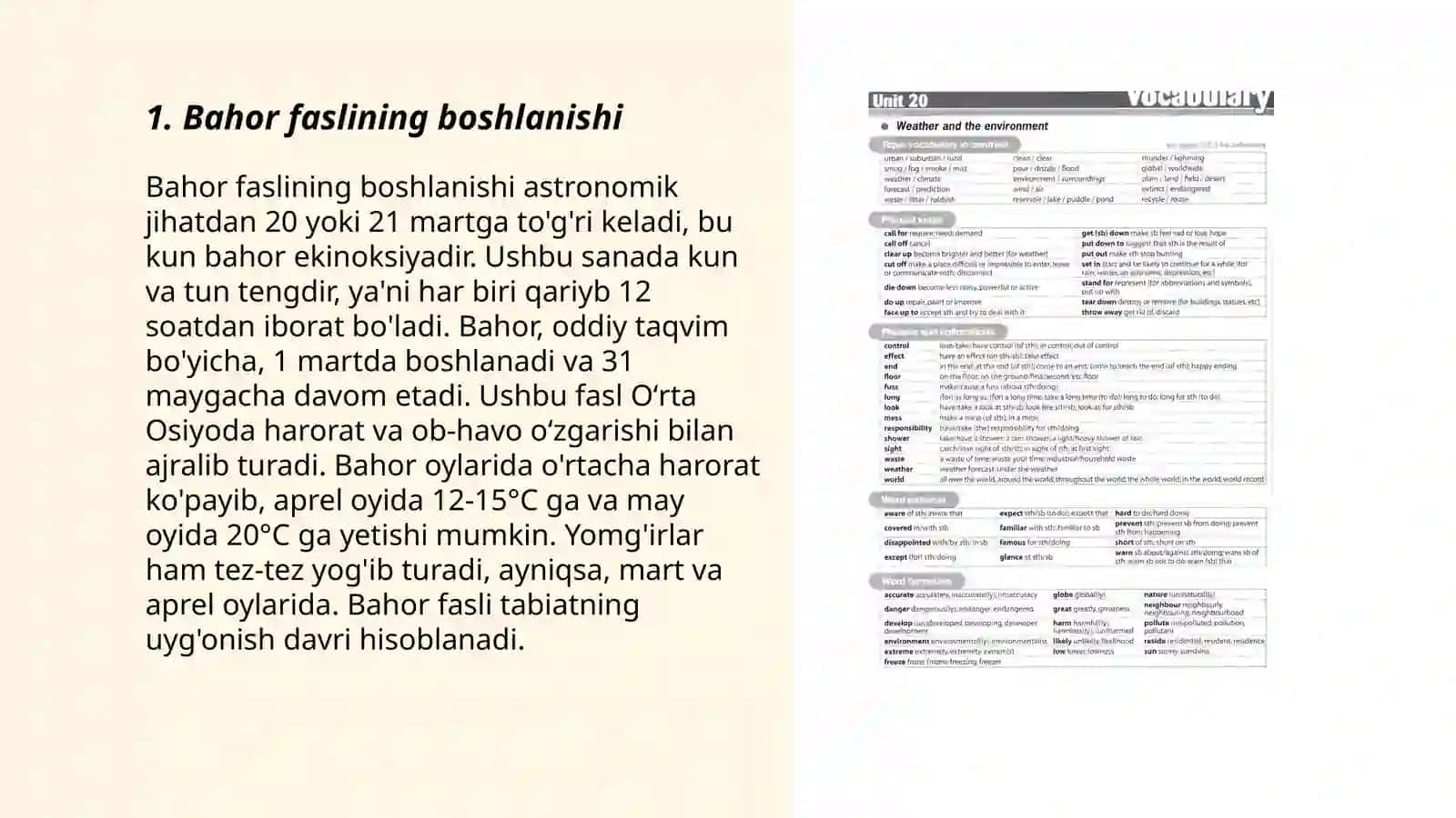 3- sinf aqli zaif bolalarda o‘qish fanidan "Bahorda tabiat manzarasi" mavzusi 3