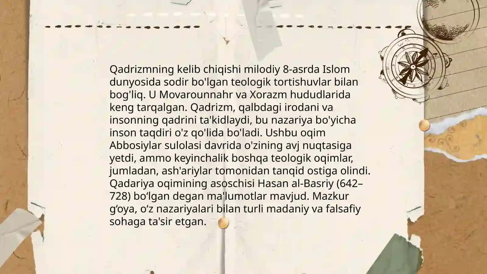 Qadray nazaryasining shakllanish tarixi 3