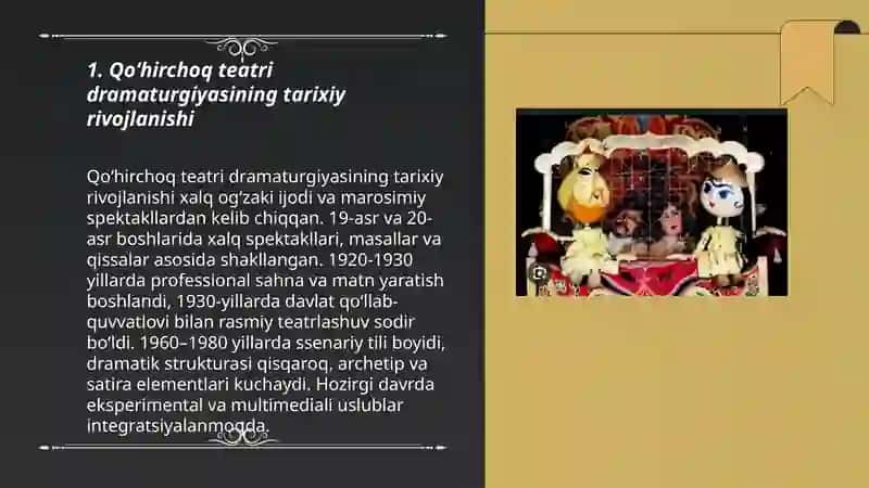 Qoʻhirchoq teatri dramaturgiyasining oʻziga xosligi 3