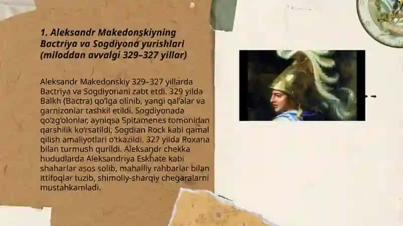 Aleksandr Makedonskiy milloddan avvalgi 329-327 yillar 3