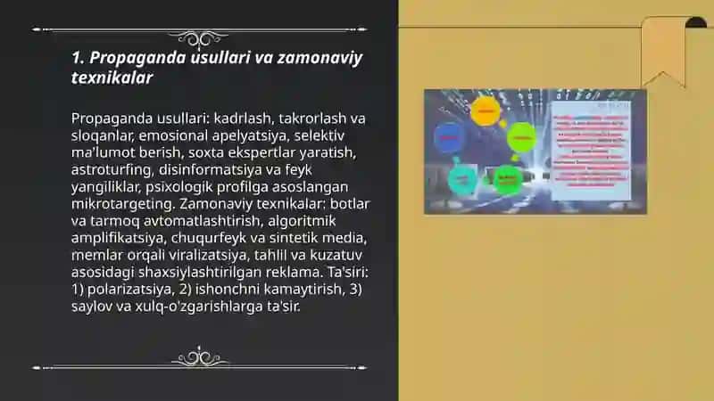 Propaganda usullari va zamonaviy texnikalar 3