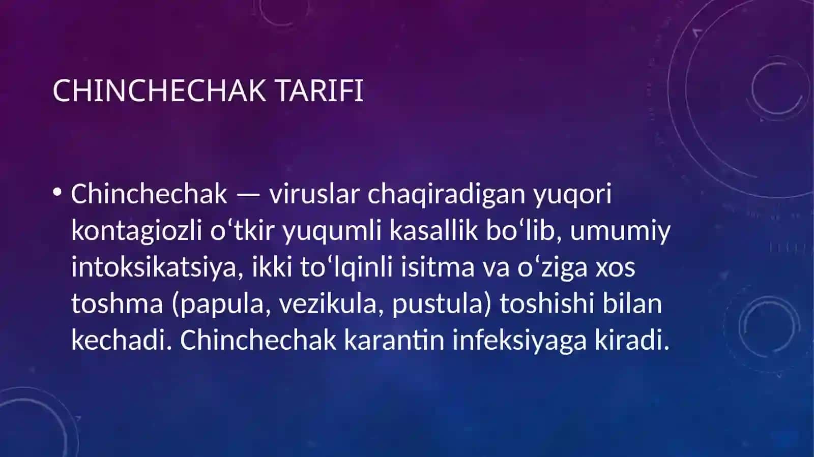 Chinchechak kasalligi 3