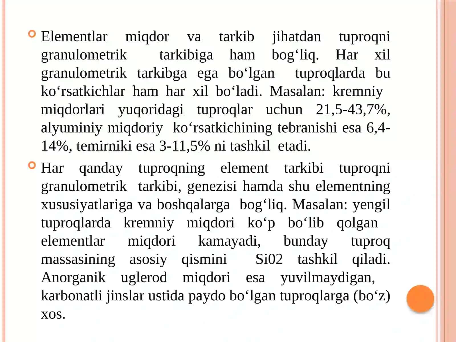 Tuproqdagi alyuminiy, kremniy kislotalari va birikmalari. Tuproq IV elementlari 3