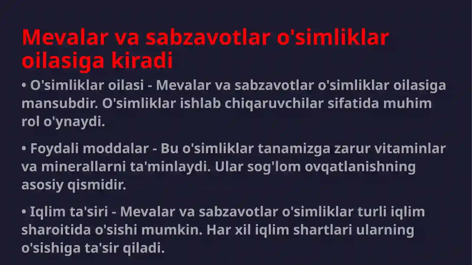 Meva va sabzavotlar klassifikatsiyasi 3
