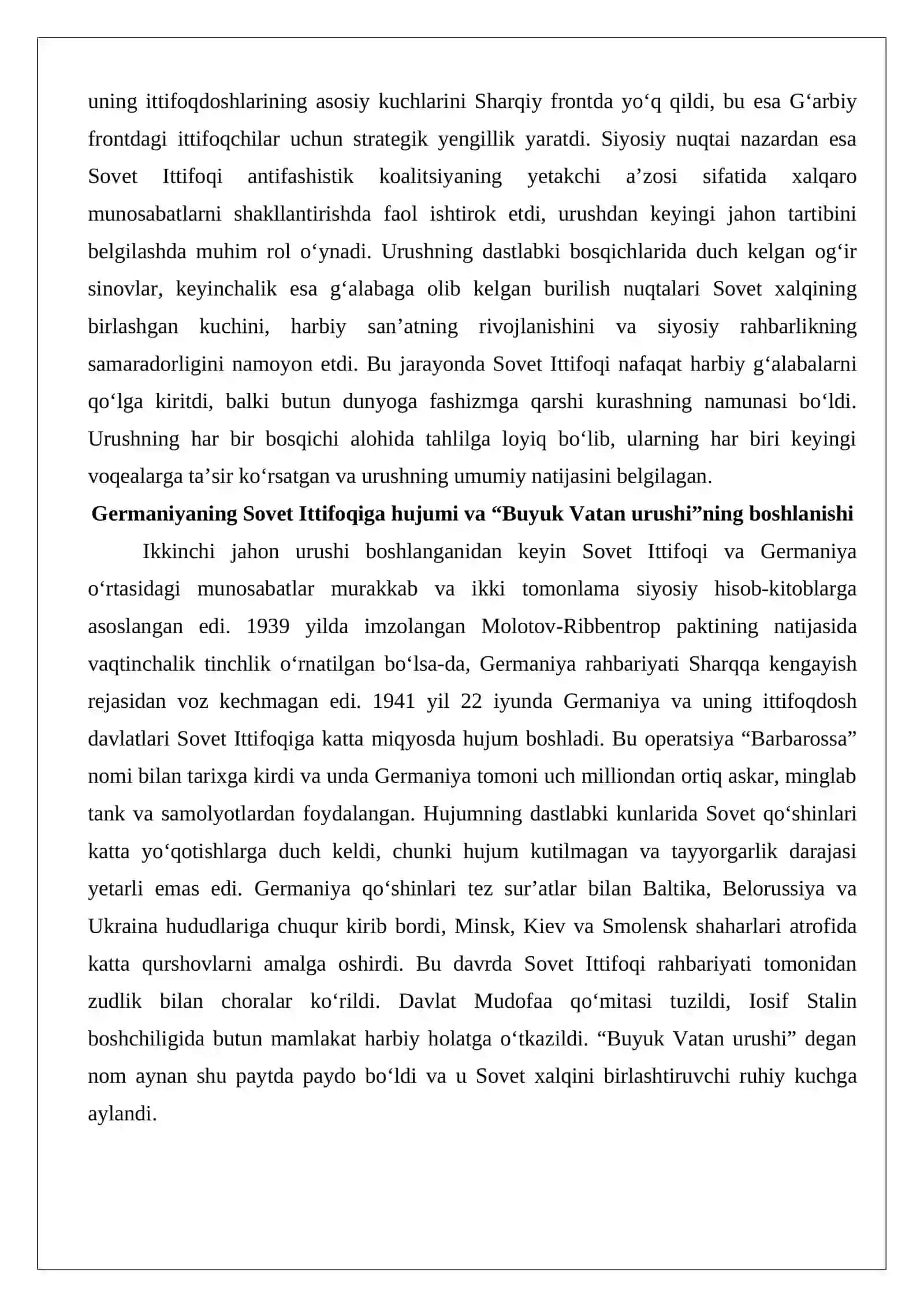 SSSRning II jahon urushidagi roli va tiklanish siyosati 3