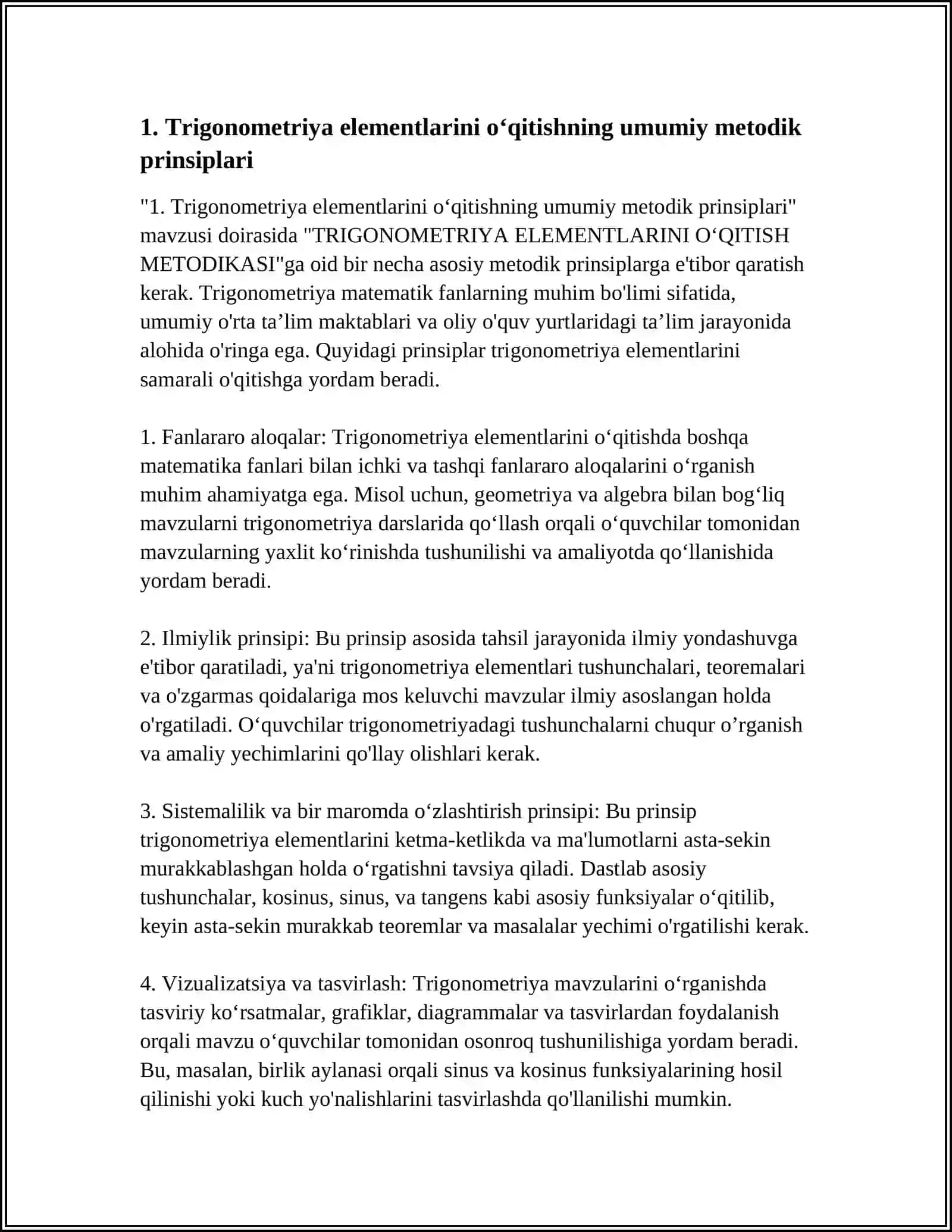 TRIGONOMETRIYA ELEMENTLARINI OʻQITISH METODIKASI 3