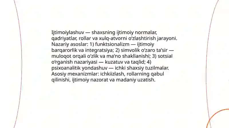 Ijtimoiylashuv tushunchasi jarayoni vositalari va mexanizmlari 3