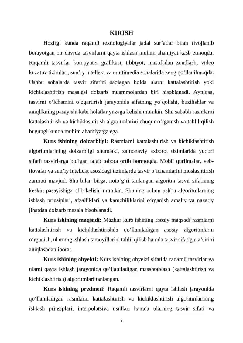 kompyuter grafikasi va veb dizayn fanidan kurs ishi: rasmlarni kattalashtirish va kichiklashtirish algoritmlari haqida ma'lumot 3