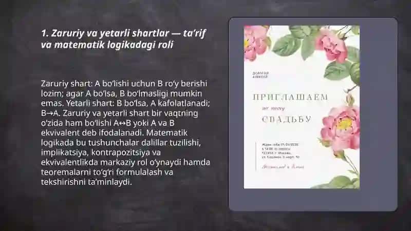 Matematikaning zaruriy va yetarli shartlari. Ularni o'qitish muammolari 3
