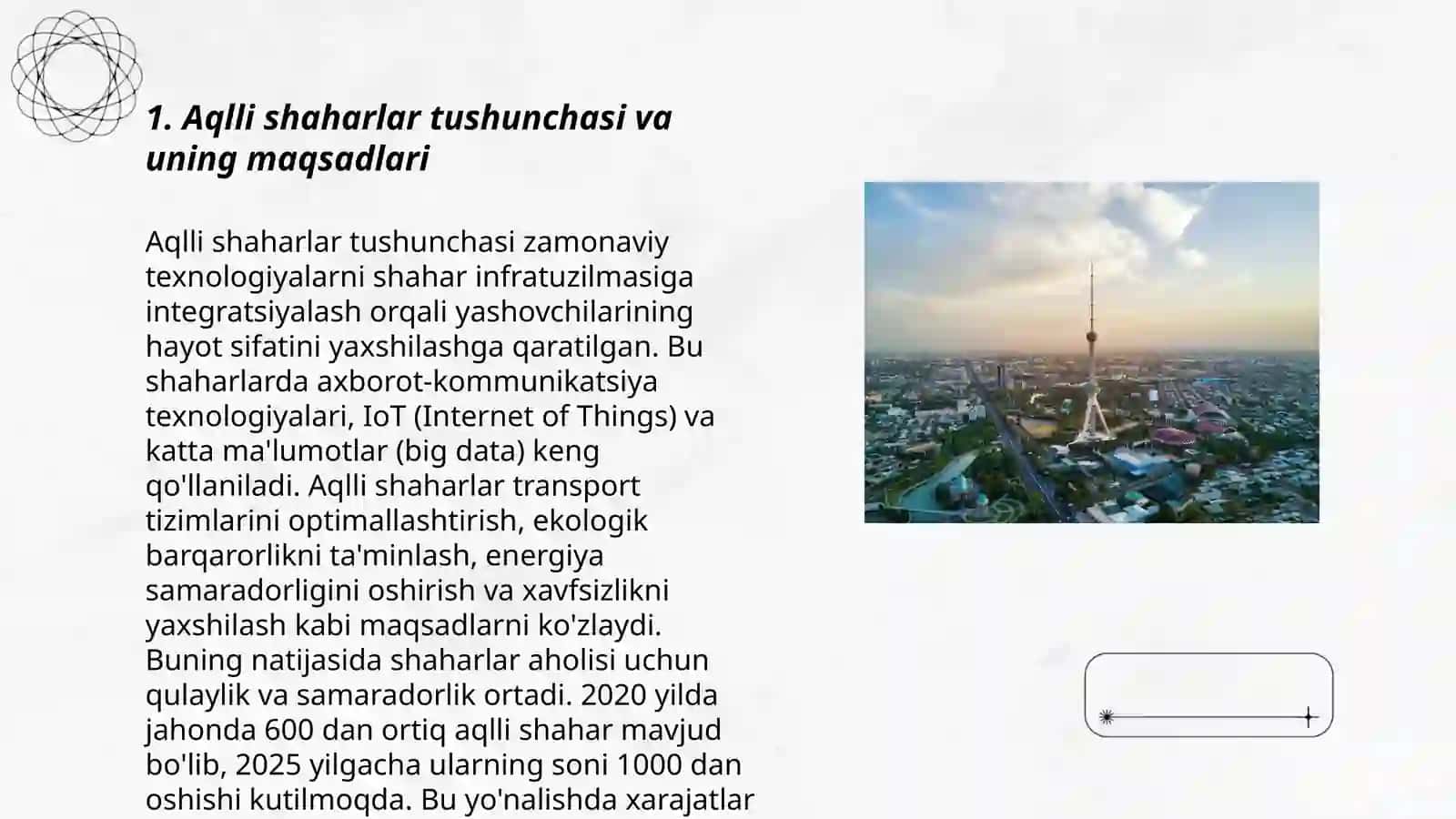 Aqlli shaharlar kansepsiyadini rivojlanishi 3