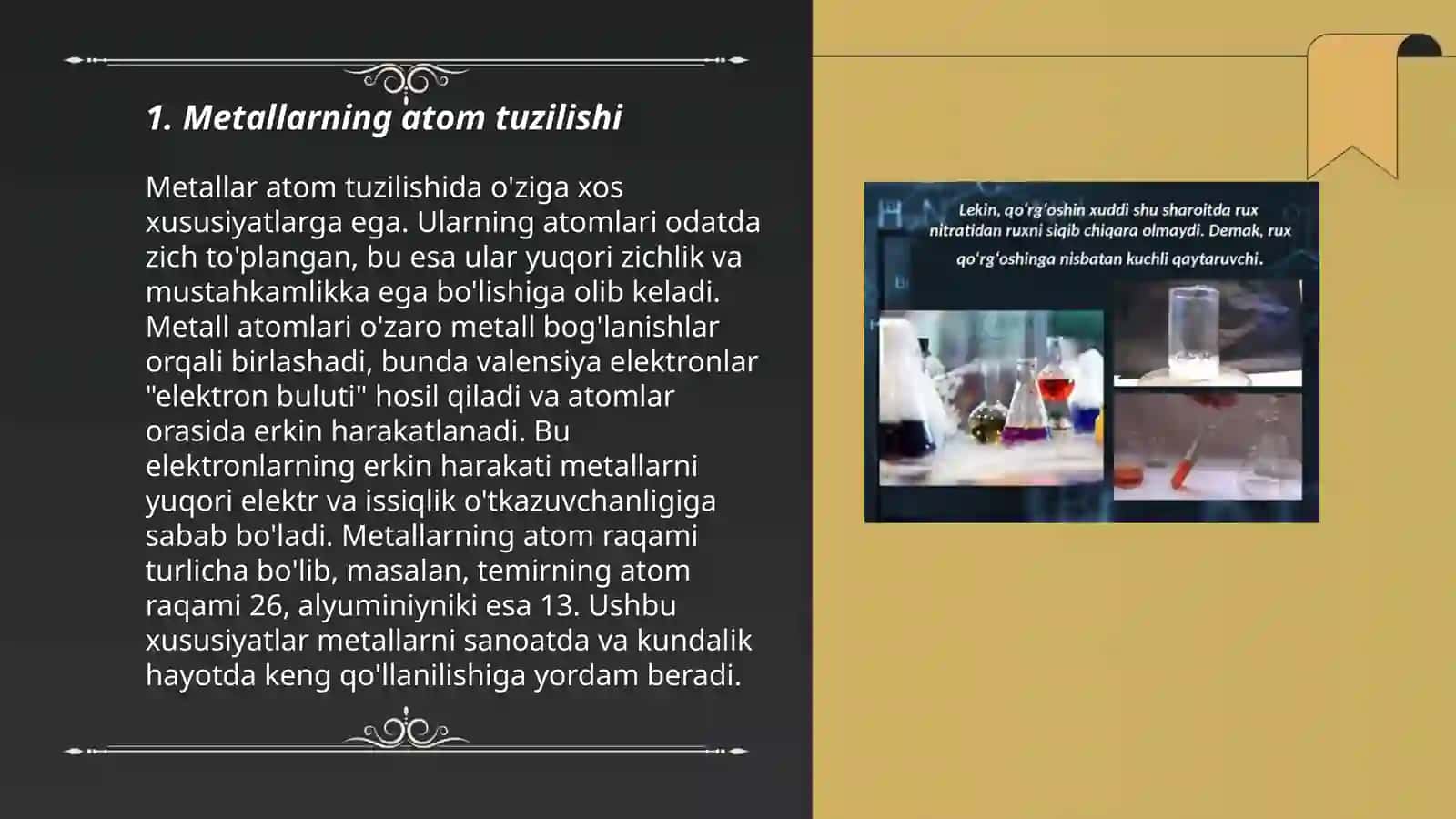 Metallarning kimyoviy xossalari 3