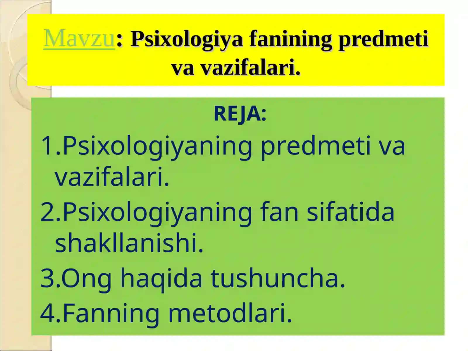 Umumiy psixologiya fanining predmeti va vazifalari 3