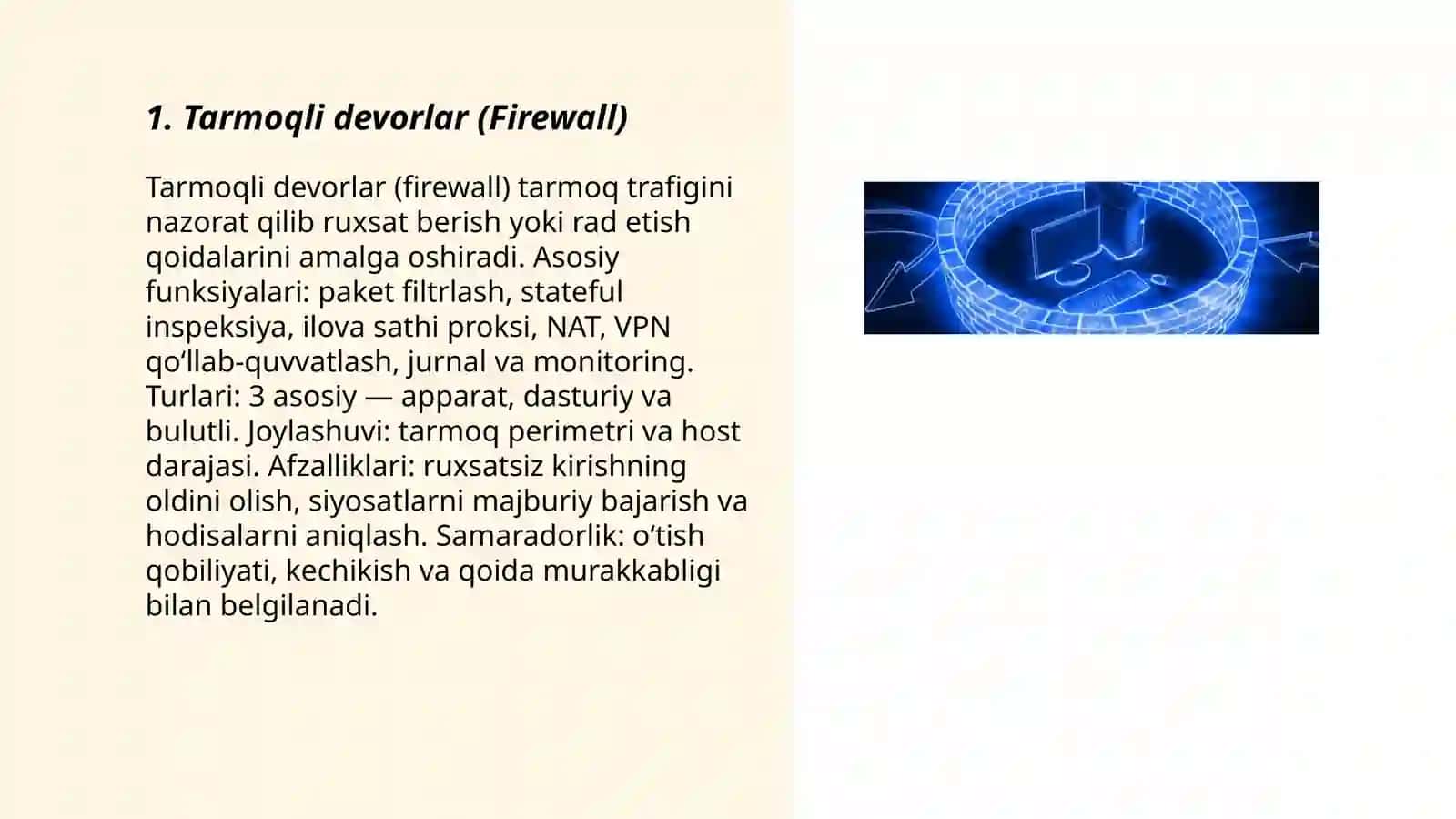 Tarmoqli devorlar (Firewall) 3
