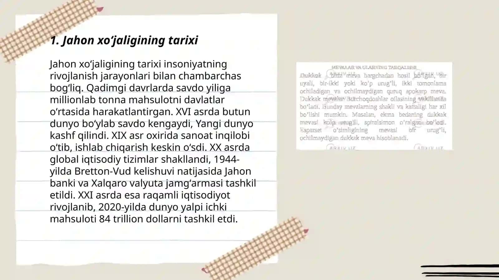 Jahon xo'jaligi va uning evolyutsiyasi 3