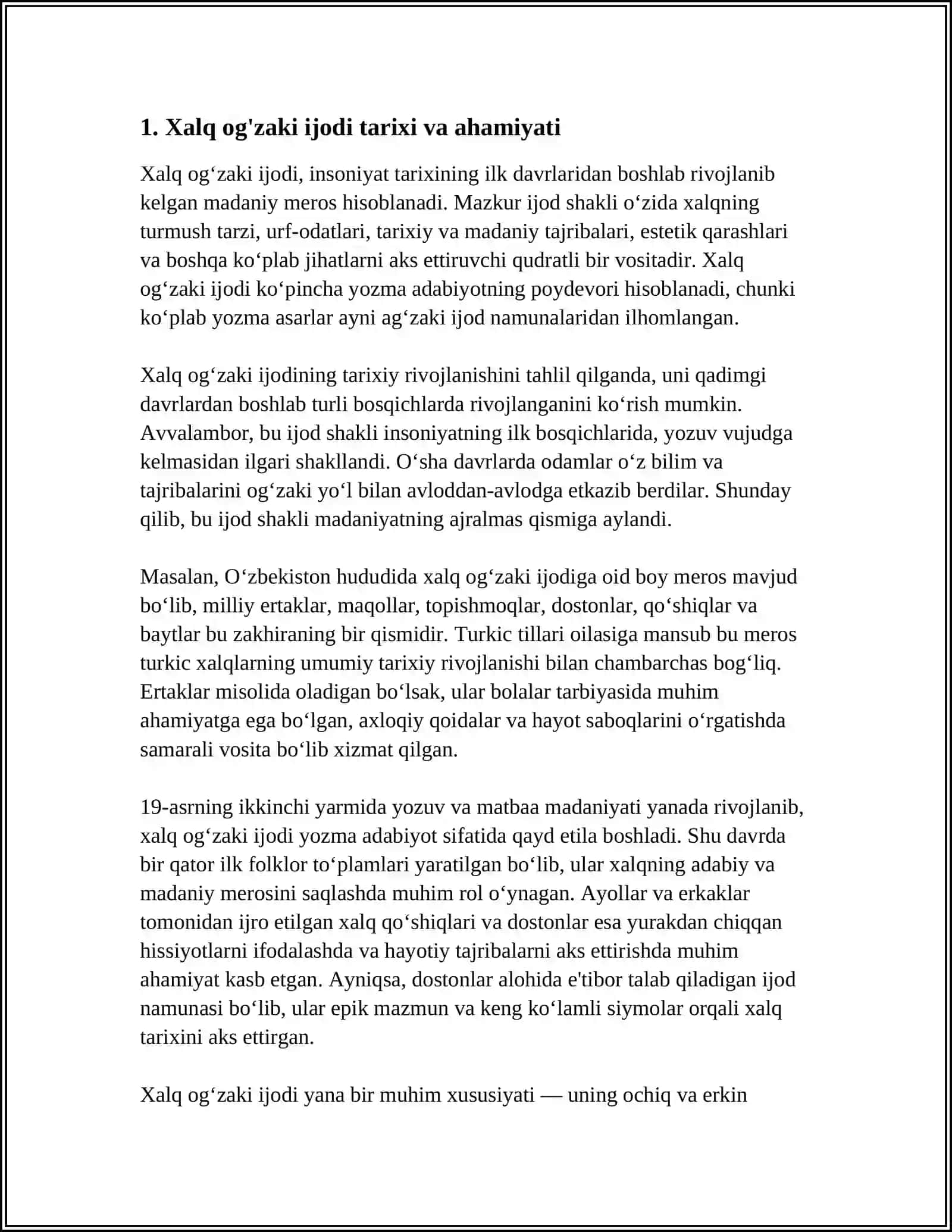 BOSHLANG'ICH SINF JARAYONIDA XALQ OG'ZAKI IJODI NAMUNALARIDAN FOYDALANISH 3